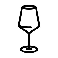 empty wine glass line icon vector. empty wine glass sign. isolated contour symbol black illustration