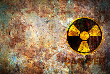 rusty radiation hazard sign background