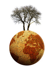 Parched planet earth isolated , PNG. Global warming or change climate concept. Environmental problems. - 539537391