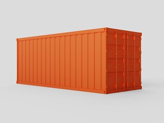 Side part of the container for the presentation or design of the advertising catalog. Cargo transportation and logistics. 3d rendering.