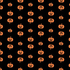 Pumpkin Pattern Design. Vector Halloween Pattern Background, Halloween Background. Vector Stock