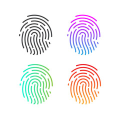 Fingerprint logo. fingerprint logo design template Vector illustration