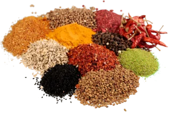 Fototapeten Composition of various spices on white background © BillionPhotos.com