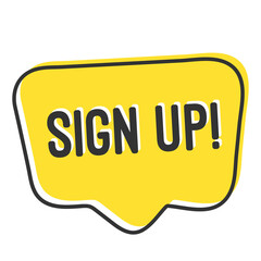 Sign up button speech bubble