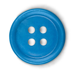 Blue button icon isolated on white background