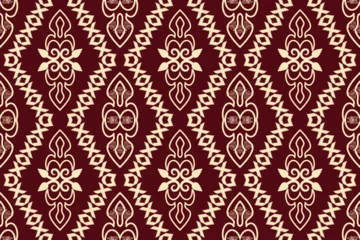 Schilderijen op glas Beautiful embroidery.geometric ethnic oriental pattern traditional .Aztec style,abstract,vector,illustration.design for texture,fabric,clothing,wrapping,fashion,carpet,print. © KKit