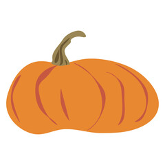 Pumpkin Icon. Cartoon Hand Drawing Sketch Illustration