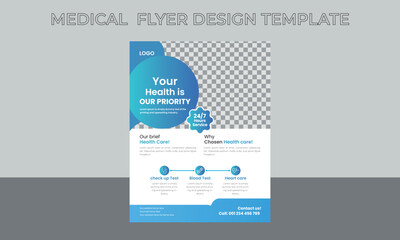  Modern Medical Flyer Design Template and Poster or Vector flyers  for print