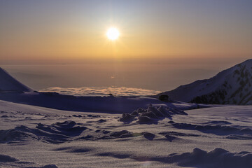 sunset in the mountains