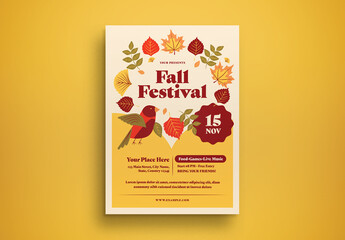 Yellow Modern Fall Festival Flyer Layout