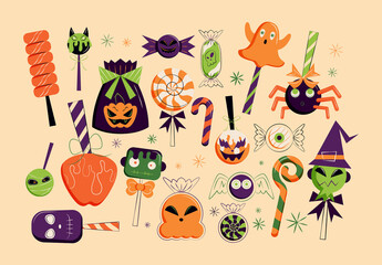 Purple Hand Drawn Halloween Candy Asset Illustration