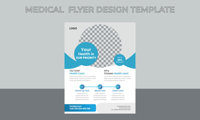  Modern Medical Flyer Design Template and Poster or Vector flyers  for print