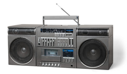Old retro blaster cassette tape recorder