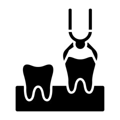 Tooth Extraction Glyph Icon