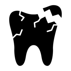 Broken Tooth Glyph Icon