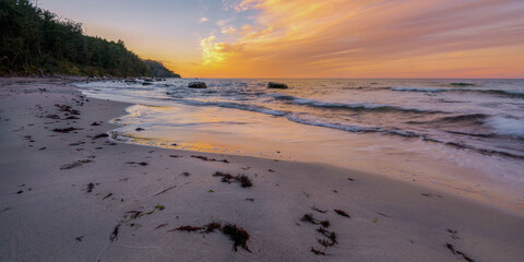 colorful sunset on the seashore