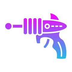 Space Gun Glyph Gradient Icon