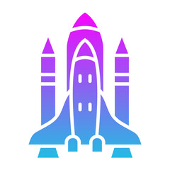Space Shuttle Glyph Gradient Icon