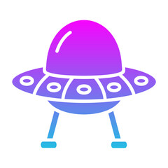 Ufo Glyph Gradient Icon