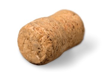 Old wine cork isolated on white