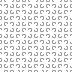 Vector illustration. Geometric seamless pattern. Contour circle and semicircle. Spotted gray, black and white background. Simple abstract background with polka dots.