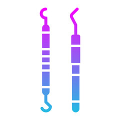 Dental Probe Glyph Gradient Icon