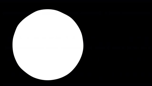 The appearance of a large circle with uneven edges on a black background