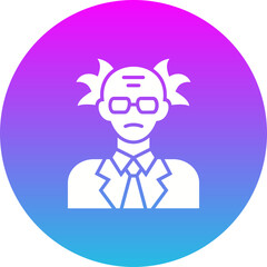 Scientist Gradient Circle Glyph Inverted Icon