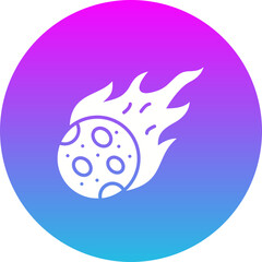 Comet Gradient Circle Glyph Inverted Icon