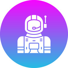 Astronaut Gradient Circle Glyph Inverted Icon