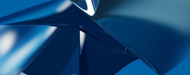 Abstract blue waves background.3d Rendering.