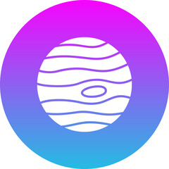 Jupiter Gradient Circle Glyph Inverted Icon