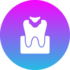 Dental Filling Gradient Circle Glyph Inverted Icon