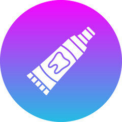 Toothpaste Gradient Circle Glyph Inverted Icon
