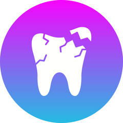 Broken Tooth Gradient Circle Glyph Inverted Icon