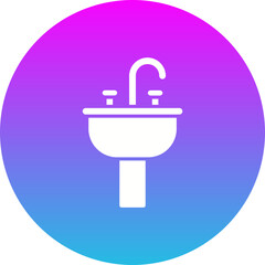 Sink Gradient Circle Glyph Inverted Icon
