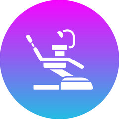 Dentist Chair Gradient Circle Glyph Inverted Icon