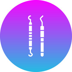 Dental Probe Gradient Circle Glyph Inverted Icon