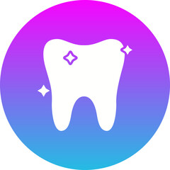 Tooth Gradient Circle Glyph Inverted Icon