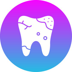 Dental Caries Gradient Circle Glyph Inverted Icon
