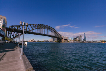 Fototapeta na wymiar city harbour bridge
