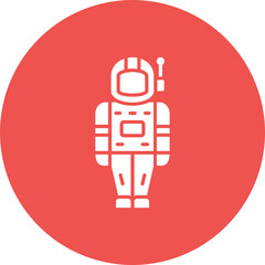 Space Suit Multicolor Circle Glyph Inverted Icon