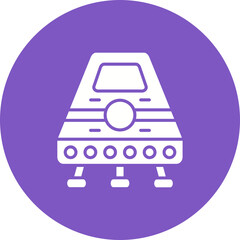 Space Capsule Multicolor Circle Glyph Inverted Icon
