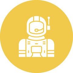 Astronaut Multicolor Circle Glyph Inverted Icon