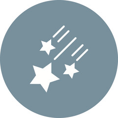 Shooting Stars Multicolor Circle Glyph Inverted Icon