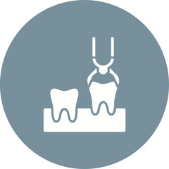 Tooth Extraction Multicolor Circle Glyph Inverted Icon