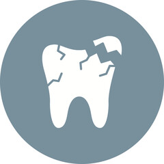 Broken Tooth Multicolor Circle Glyph Inverted Icon