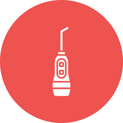 Dental Irrigator Multicolor Circle Glyph Inverted Icon