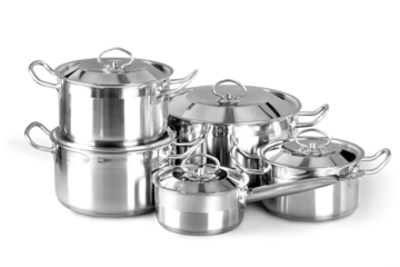 Stainless steel pots and pans