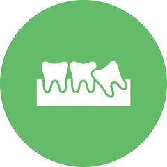 Wisdom Tooth Multicolor Circle Glyph Inverted Icon
